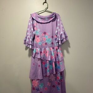 KIDS ENCANTO STYLE COSTUME- Purple Dress with Ruffle Sleeves (Isabela)